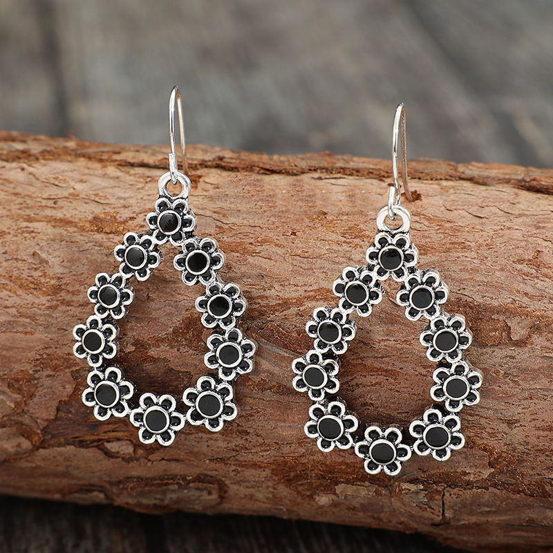Fashion Simple Drop-shaped Hollow Flower Epoxy Alloy