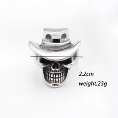 Personality Skull Men's Retro Punk Trendy Hand Ring - Dgjz00003 Steel Color - View 1