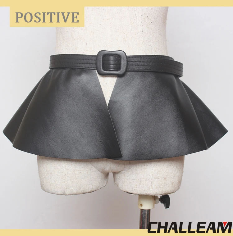 Title 3, Ruffled Black Extra-Wide Waist Belt Skirt