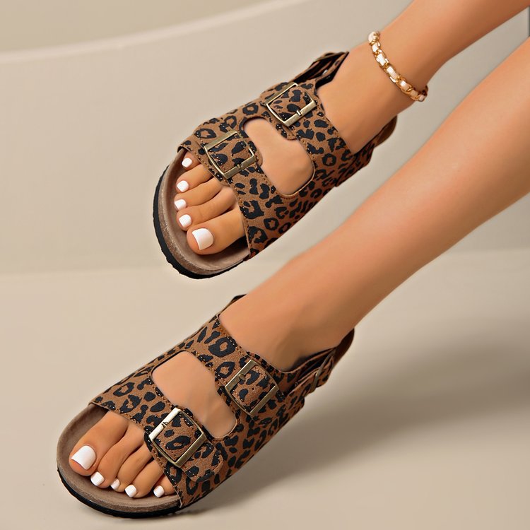 Soft-soled Flip-flops With A Belt Buckle Sandal