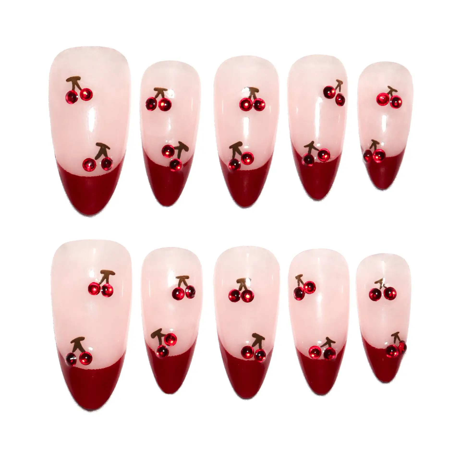 Short Almond Nail Tip White Advanced Removable Nail Sticker