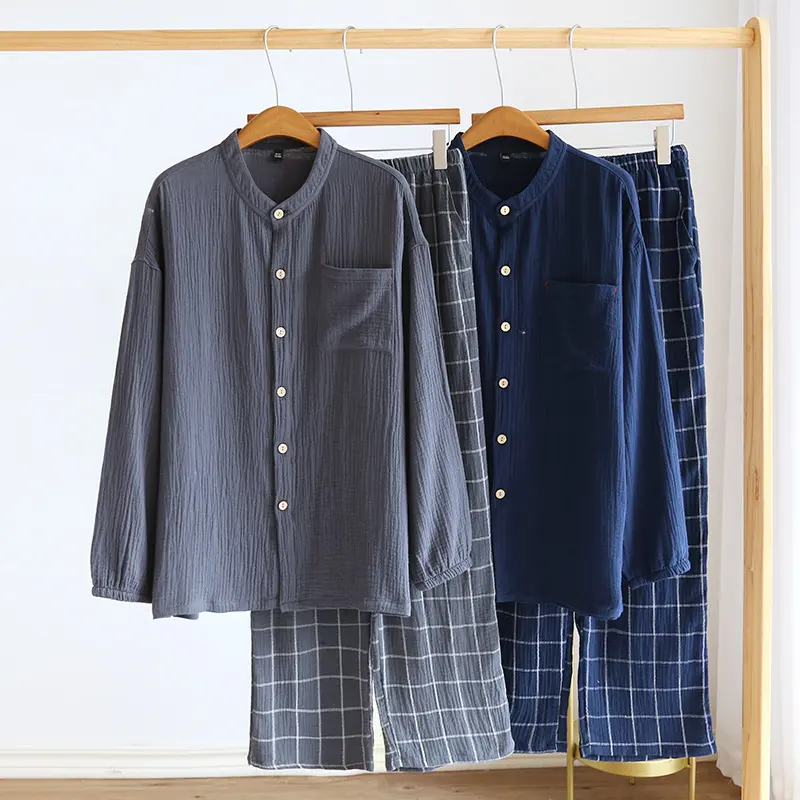 Men's Cotton Gauze Pajamas Spring and Autumn
