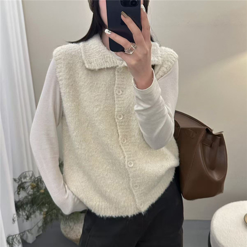 Womens Knitted Sleeveless Turtleneck Sweater Vest