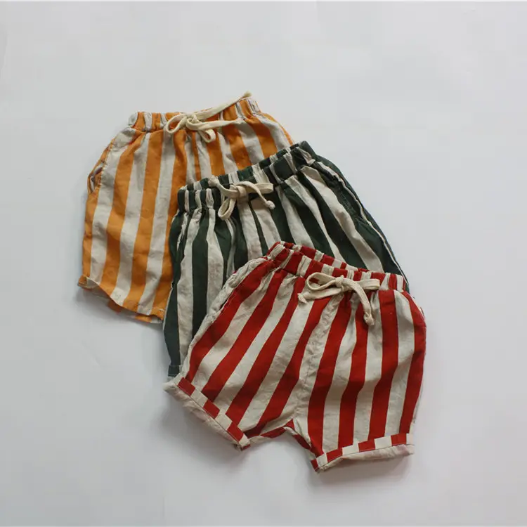 Girls' Pants Striped Cropped Loose