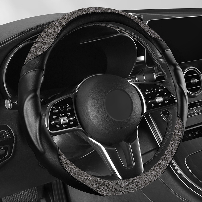 Car Steering Wheel Cover Walnut Grain Business Style Steering Wheel