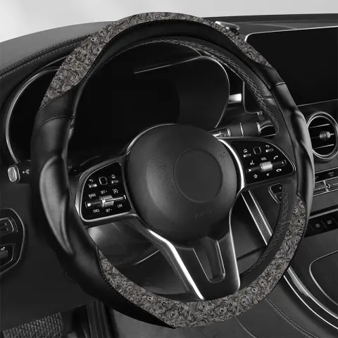 Car Steering Wheel Cover Walnut Grain Business Style Grip