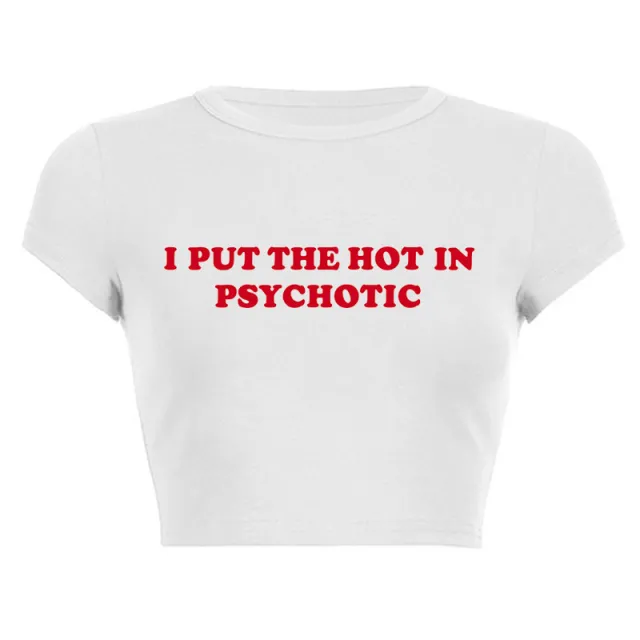 Women's Summer Round Neck Short Sleeves Letter Print Top T shirt White - Shop at LoveMi