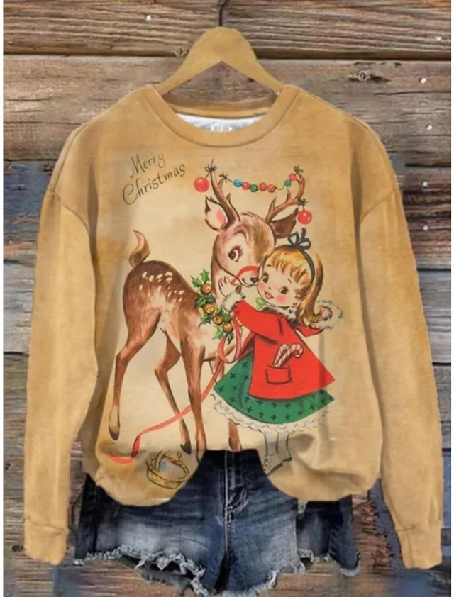 Casual Round Neck Long sleeved Sweater For Daily Use 3V5Yy80 - Shop at LoveMi
