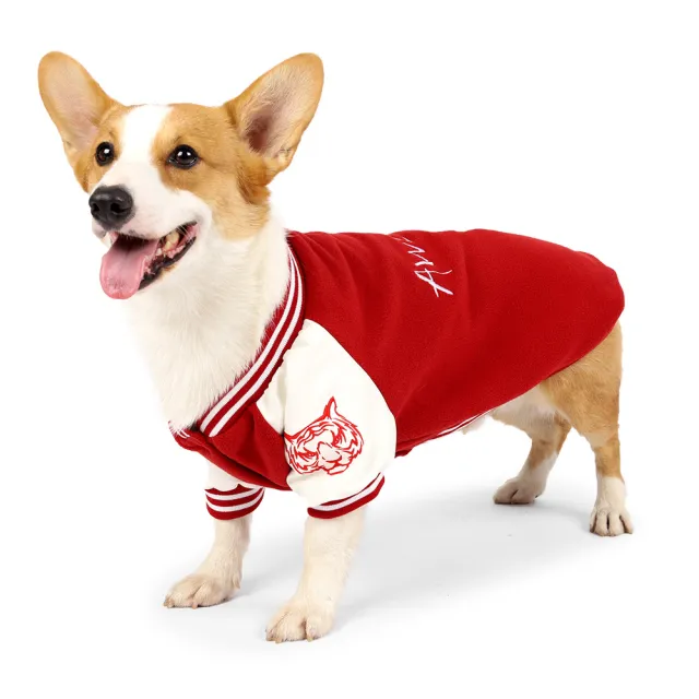 Medium Dog Clothes Baseball Sweater Red - Shop at LoveMi
