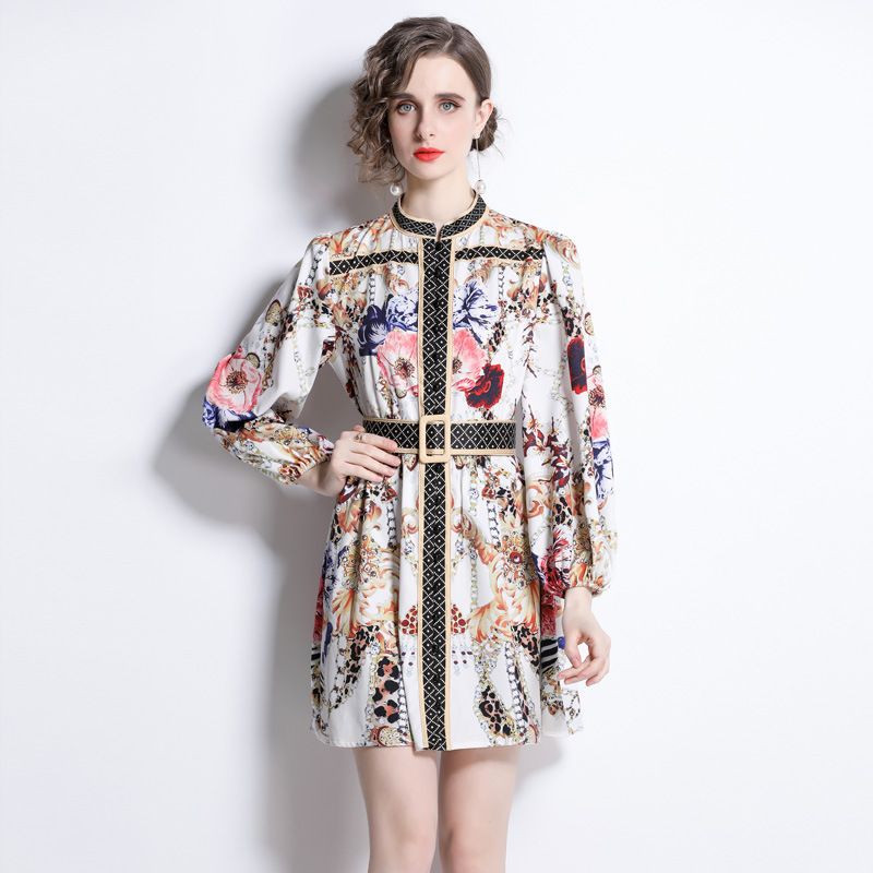 Floral High-Waist Short Dress, picture 2 of 5