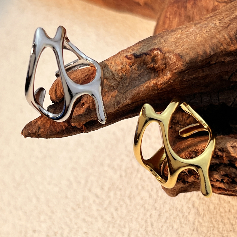 Fashion Irregular Geometric Titanium Steel Ring