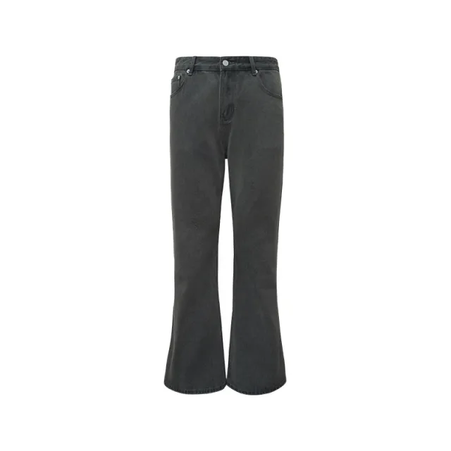 Mud Dyed Micro pull Washed Distressed Cleanfit Straight Casual Pants Jeans Vintage Gray - Shop at LoveMi