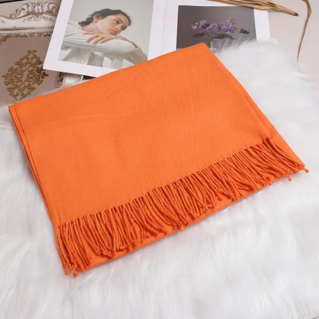Women's Fashion Personalized Cashmere Shawl Scarf Orange - Shop at LoveMi