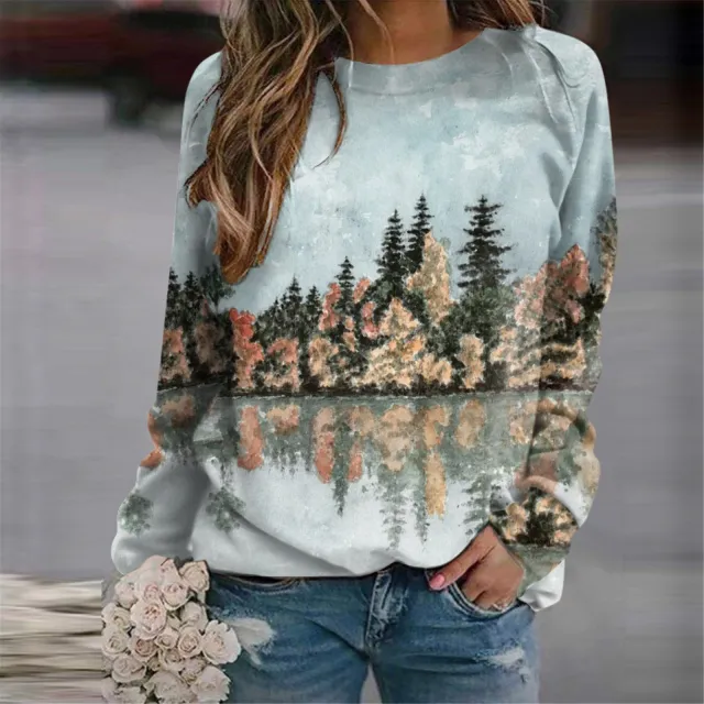 Women's Fashion 3D Casual Round Neck Sweater Baggy Coat Hjq Ywt139 M - Shop at LoveMi