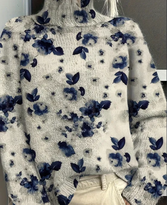 Women's Abstract Printing Casual Cardigan Sweater - Style 46