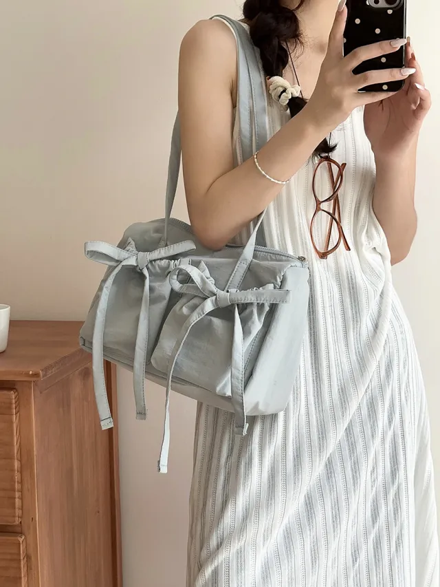 Women's Casual Large Capacity Bowknot Bag Blue - Shop at LoveMi