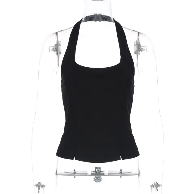 Women's Backless Halter Neck Bodycon Camisole Top Black - Shop at LoveMi
