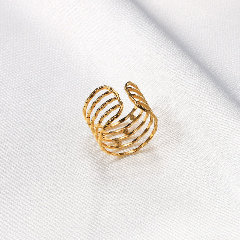 Titanium Steel 18K Multi-layer Casting Ring