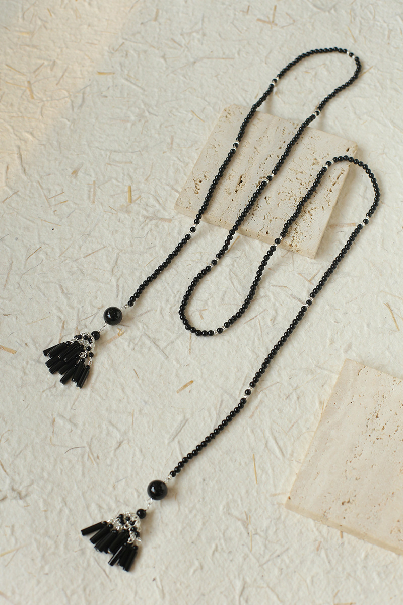Beaded Tassel Necklace, picture 3 of 4