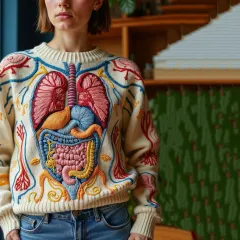 Womens 3D Digital-print Crew-neck Loose Sweater - Wya6168-Xl - View 1