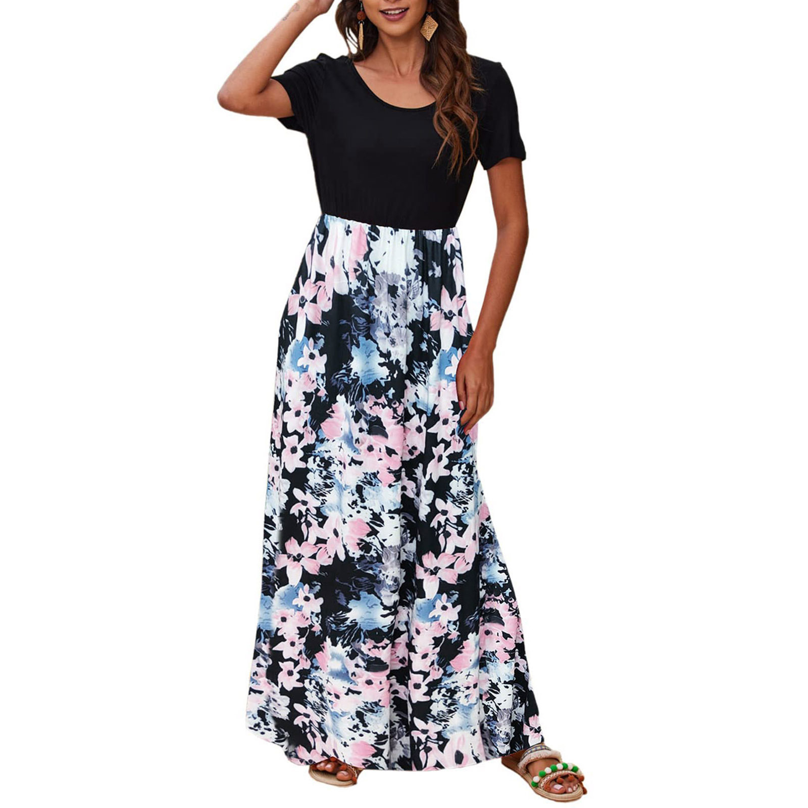 Summer Floral Print Short Sleeve Dress 3 Style - Shop at LoveMi