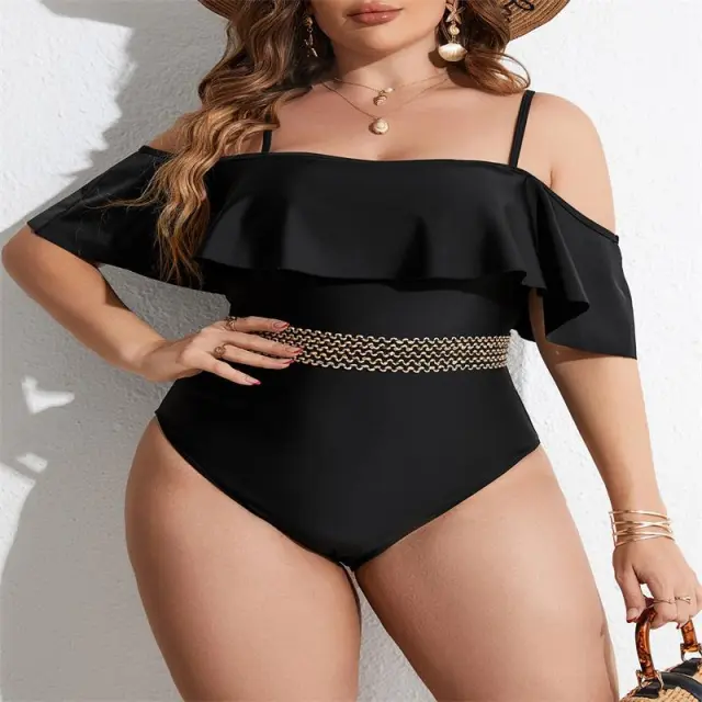 Fashion One piece Solid Color Swimsuit For Women Black - Shop at LoveMi