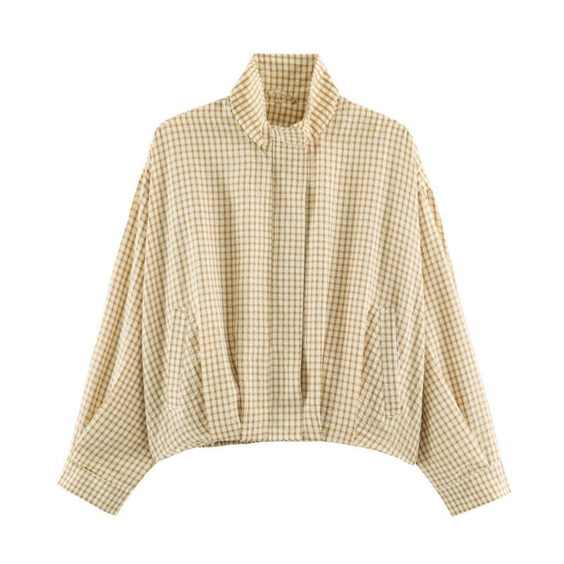 Womens Plaid Aviator Jacket From Europe And America