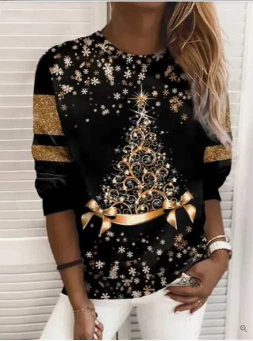 Snowflake Women's Sweater Printed Pullover Lypyl8 - Shop at LoveMi