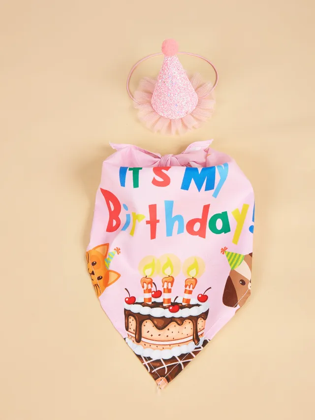 Creative Printing Dog Triangular Binder Birthday Saliva Towel Accessories No 2 Suit - Shop at LoveMi