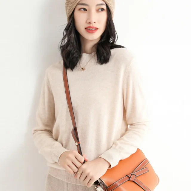 New Half Turtleneck Knitted Pullover Sweater Top For Women Beige - Shop at LoveMi