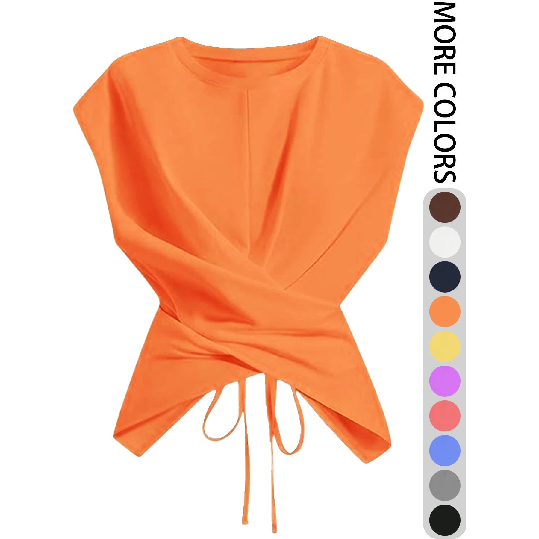 Versatile Cropped Top With A Crossover Tie At The Hem