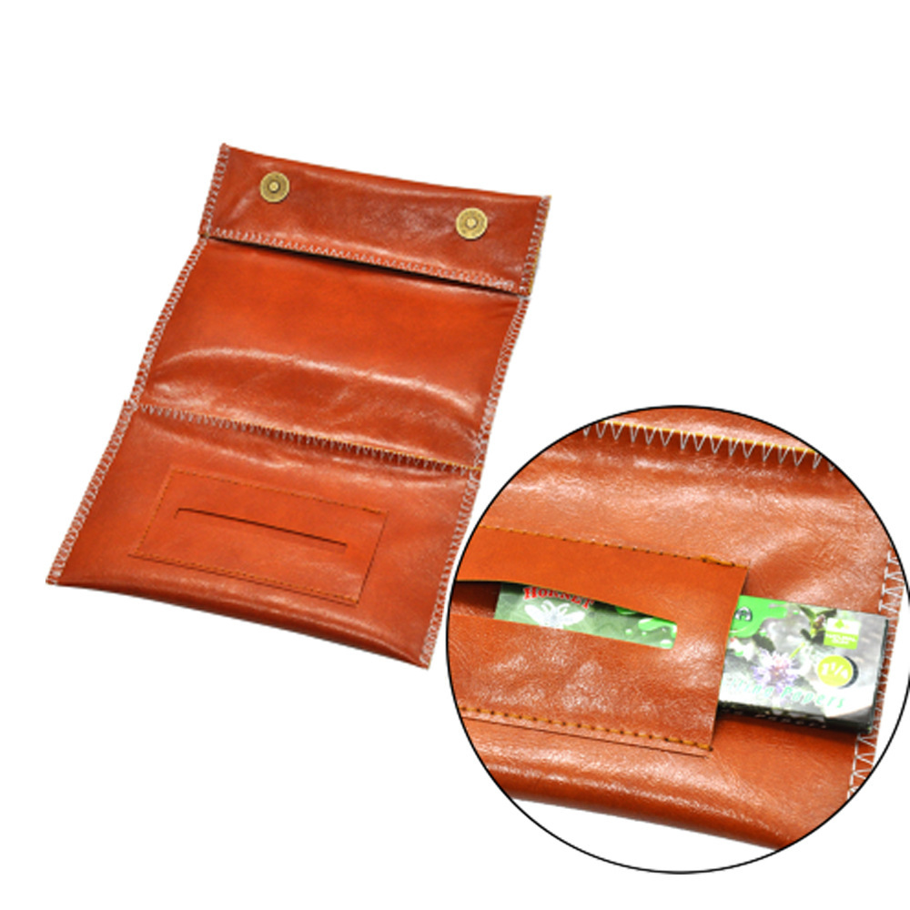 Title 7, Tri-Fold Leather Cigarette Bag With Zipper. Sec...