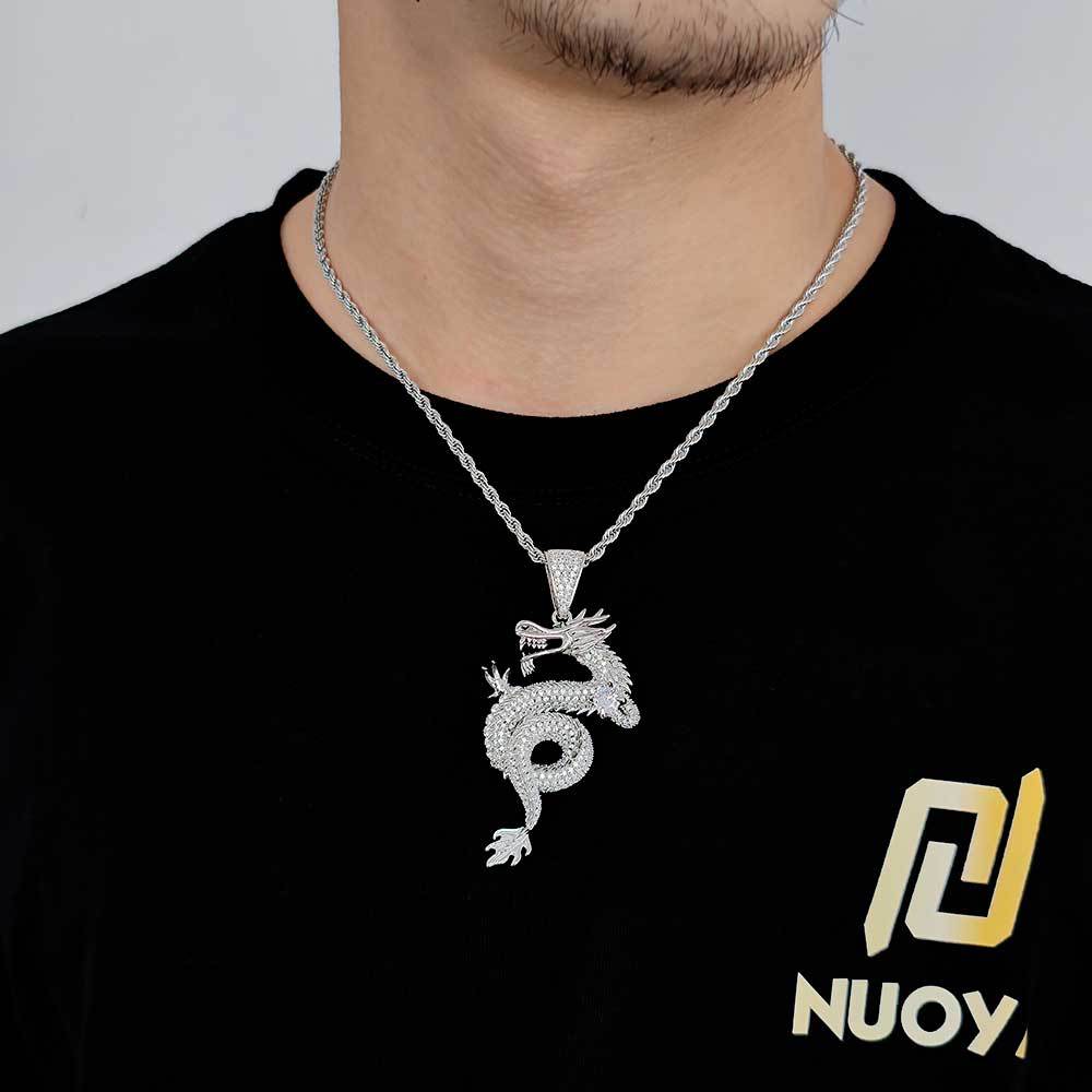 Men's Zodiac Dragon Pendant Sweater Chain