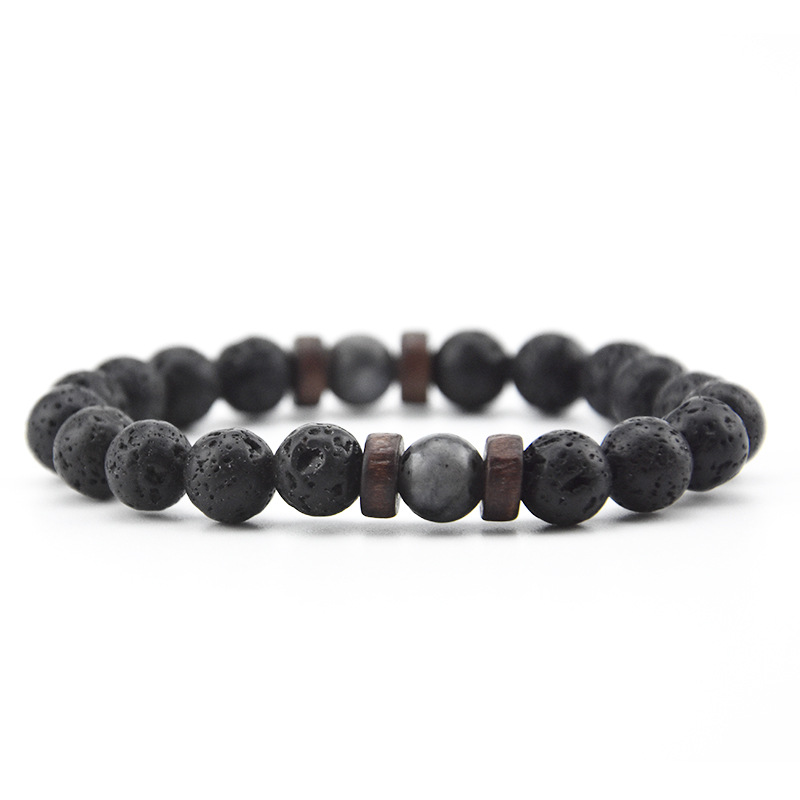 Volcanic Rock Wooden Beads Bracelet Stone Bracelet