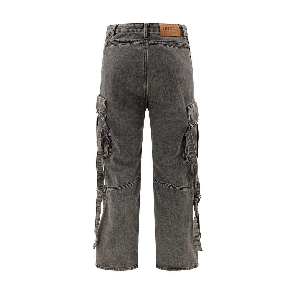 Title 15, Heavy Industry Washed And Worn Denim Overalls D...