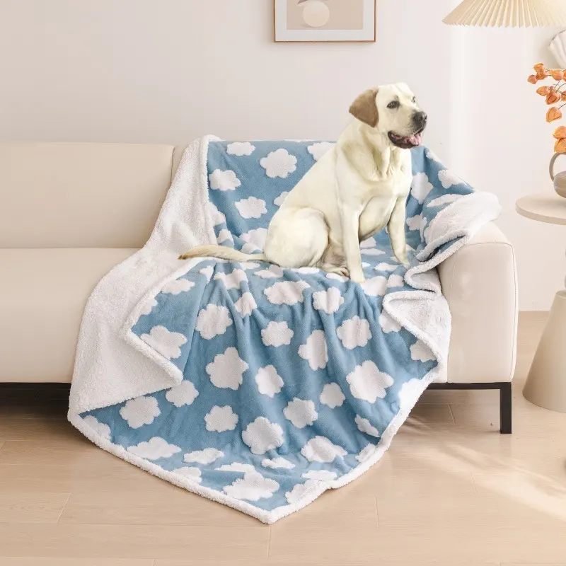TEMU Pet Waterproof Blanket Flannel and Sherpa Fleece
