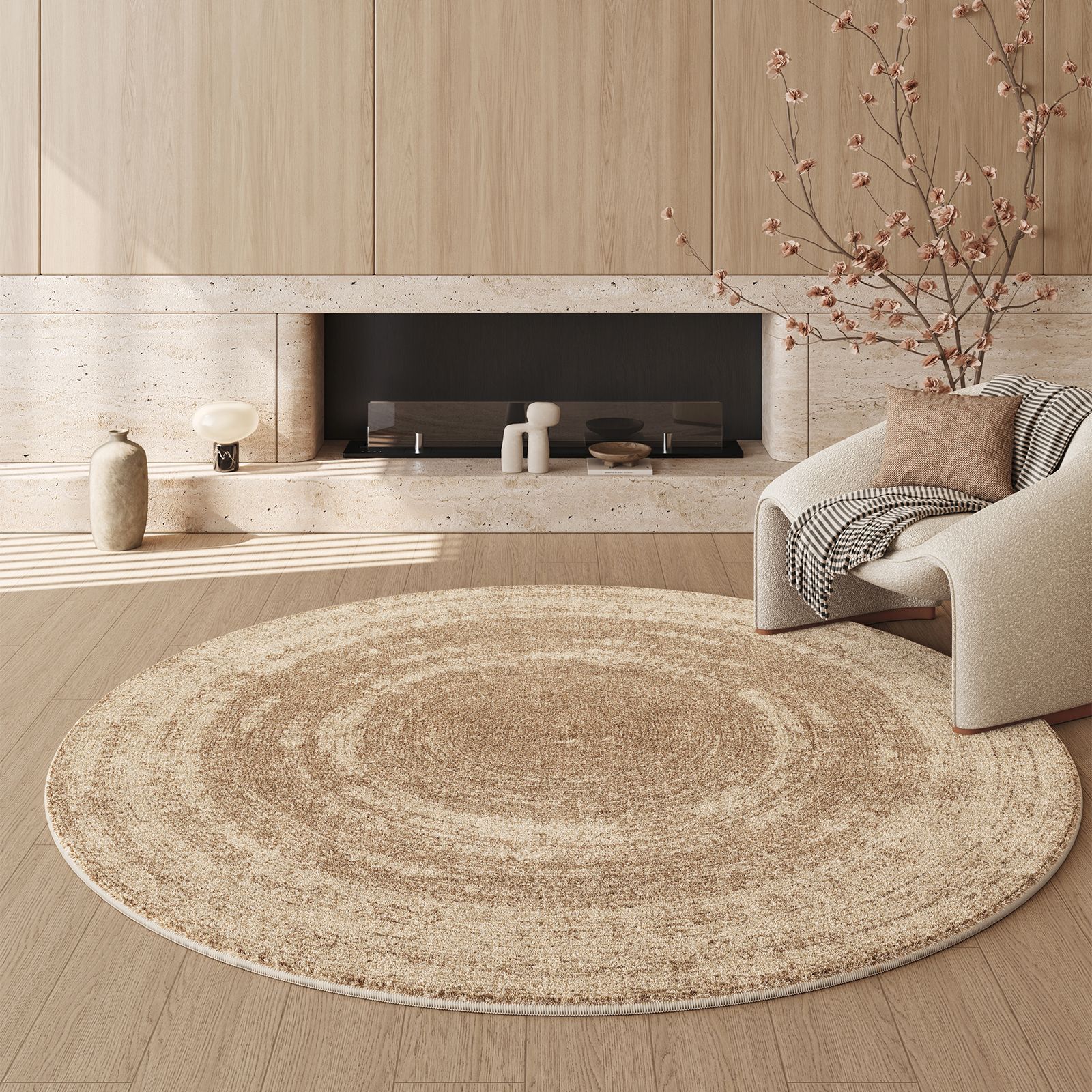 Round Faux Cashmere Rug, picture 8 of 12