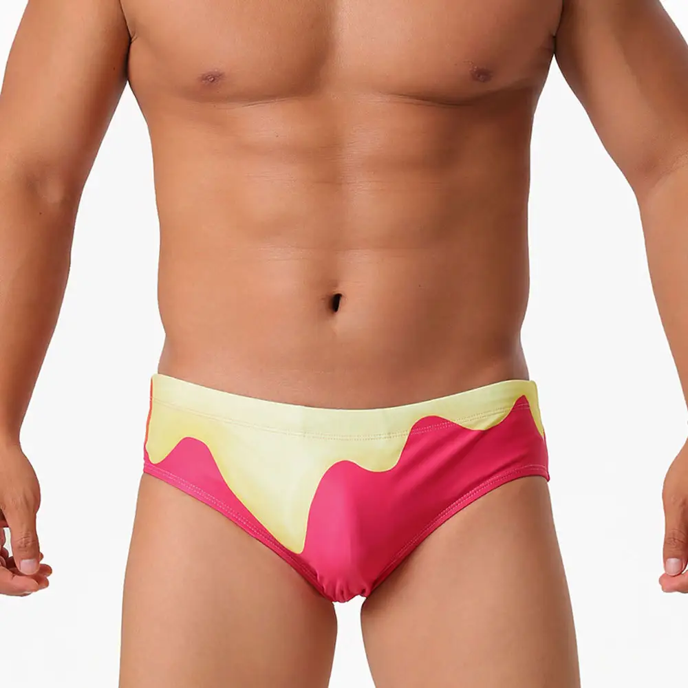 Gradient Flowing-print Triangle Swim Trunks Fashionable