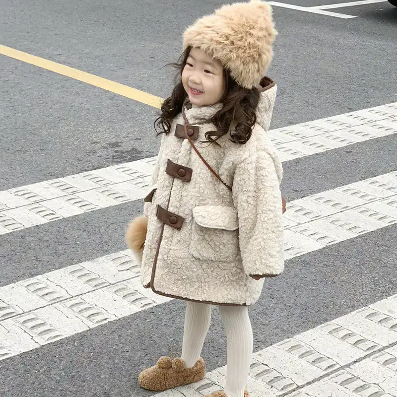 Western-style Trendy Fleece-lined Hooded Coat With Fur Trim