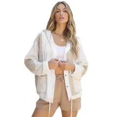 Texture Stitching Long-sleeved Coat For Women - Lc8513305P15-S - View 1