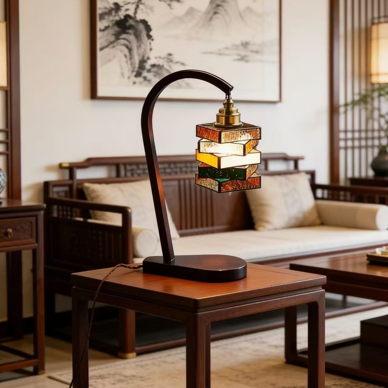 Solid Wood Bedside Table Lamp, picture 2 of 2