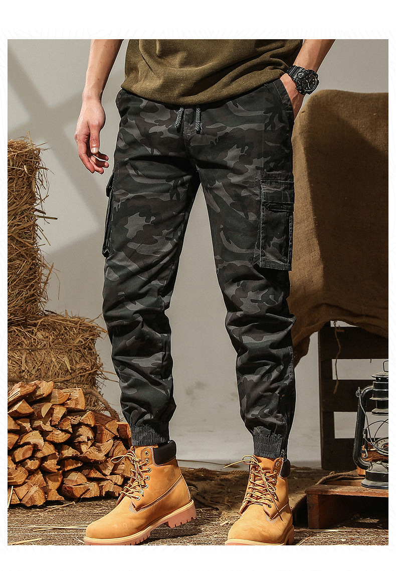 Men's Washed Camouflage Cotton Casual Pants