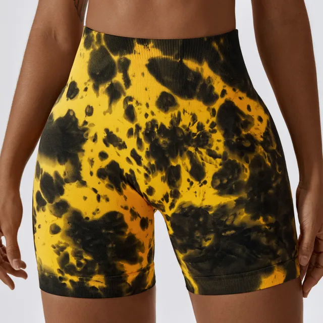 Seamless Yoga Hip Raise Fitness Pants Sports Shorts Good Quality Yellow Black - Shop at LoveMi
