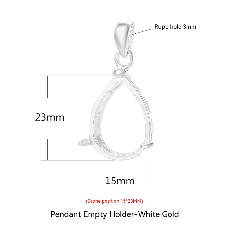 925 Sterling Silver Pendant Silver Ring Holder Water Drop Eardrop Frame