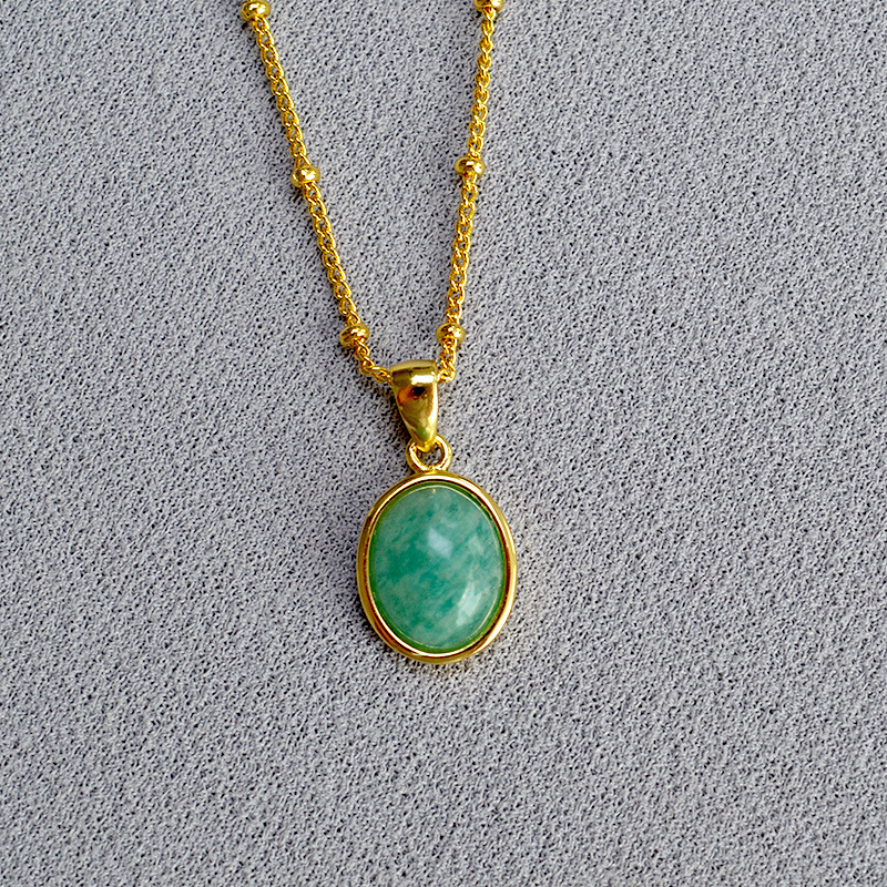 Everyday Elegant Necklace With A Pendant Set With Colorful Natural Stones