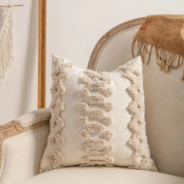 Home Sofa High grade Pillow Cover Knitted Tassel Light Luxury Spiral Dots - Shop at LoveMi