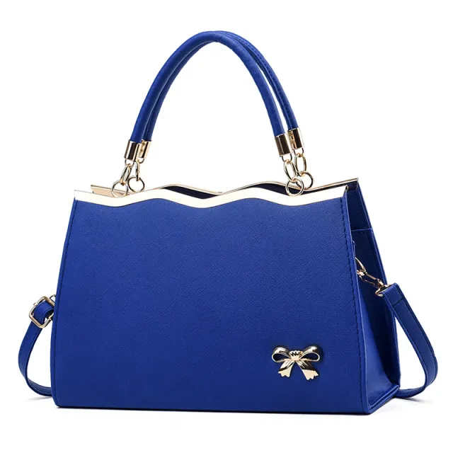 Fashion Bowknot Handbag Large Capacity Shoulder Messenger Bag Blue - Shop at LoveMi