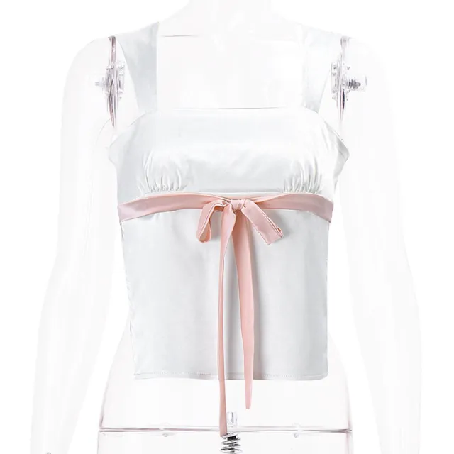 Bow Bandage Backless Camisole For Women White - Shop at LoveMi