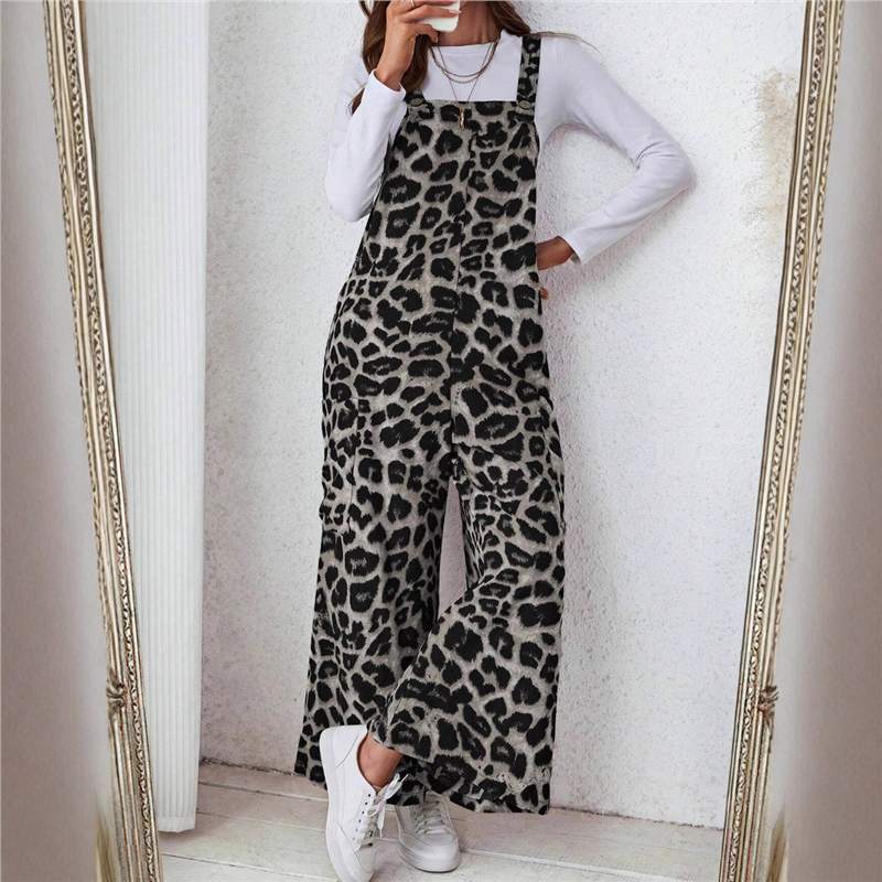 Pocketed Loose Jumpsuit Trousers Womens