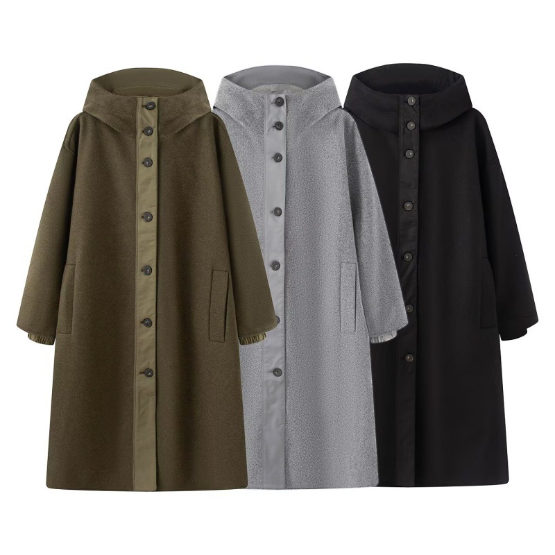 European And American Womens Hooded Quilted Parka Coat